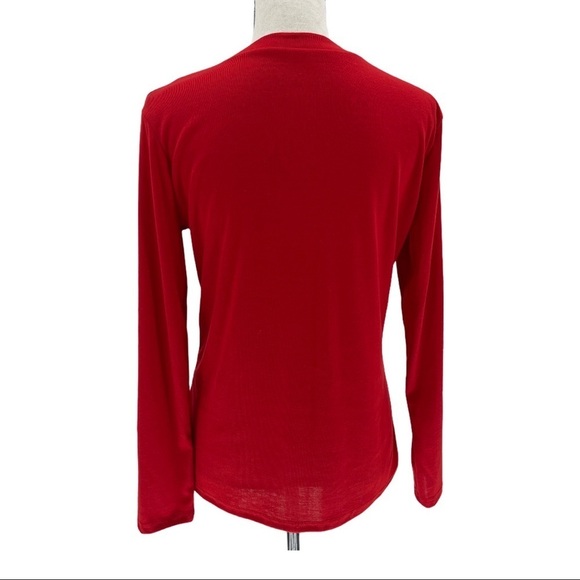 Long Sleeve Pearl Embellished Cotton Shirt Size L - Picture 3 of 8